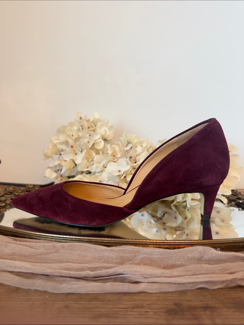 Talbots Burgundy / Plum Pointed-Toe D'Orsay Flats